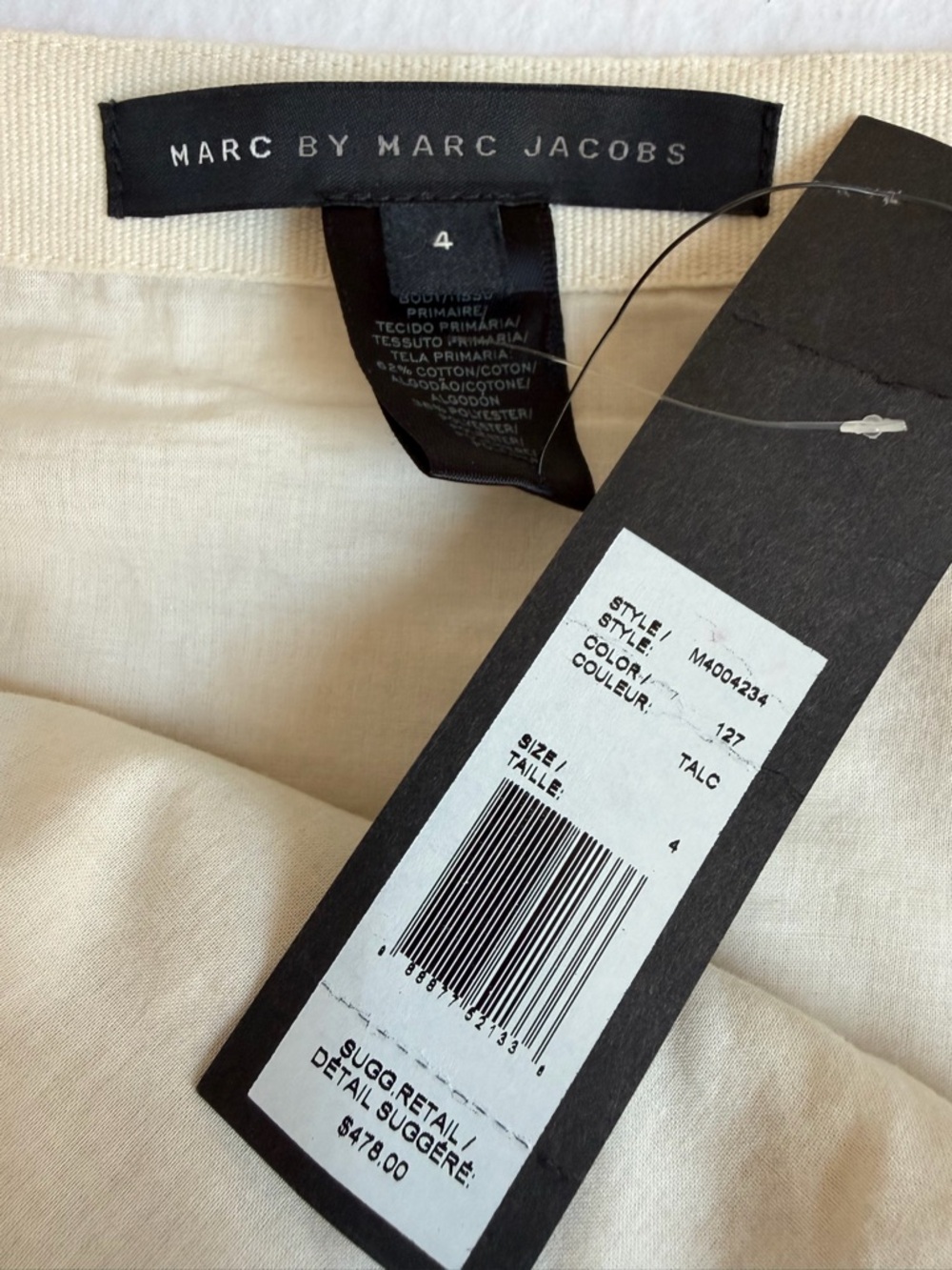 Marc by Marc Jacobs NWT Fold Front Mini Skirt Size 4 Talc $478 Retail - Picture 4 of 15
